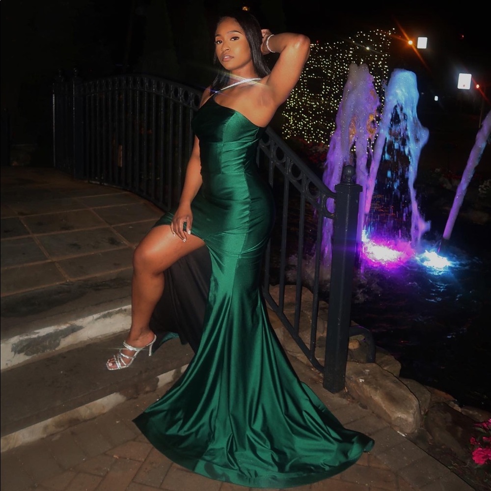 Hunter green bridesmaid dress